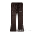 Pantalon à fermeture éclair rétro américaine d'automne et d'hiver